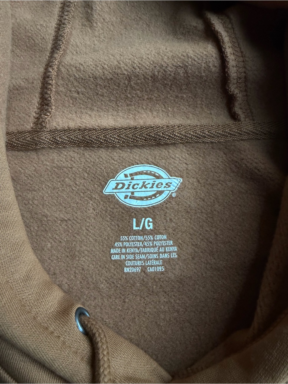 Dickies Men’s Large Pullover Fleece Hoodie Brown Duck DWR Workwear - Picture 15 of 16